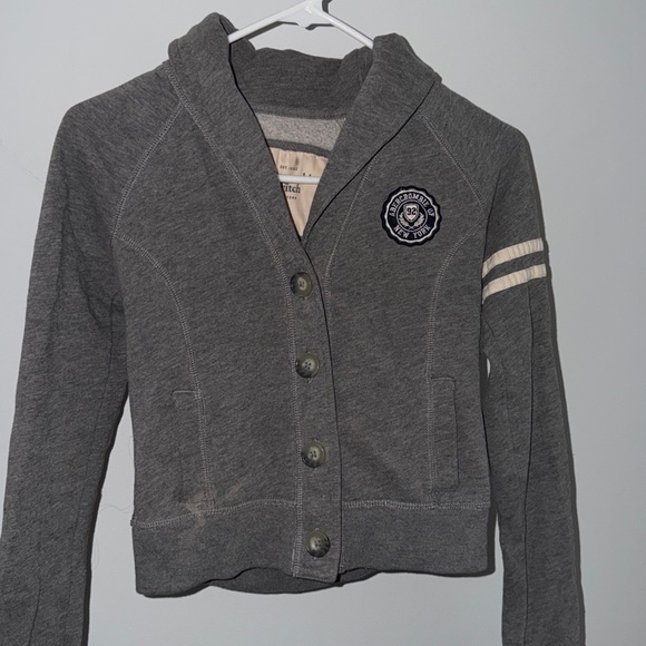 Abercrombie & Fitch Jackets & Blazers - Vintage 2000’s Abercrombie & Fitch Charcoal Varsity Jacket